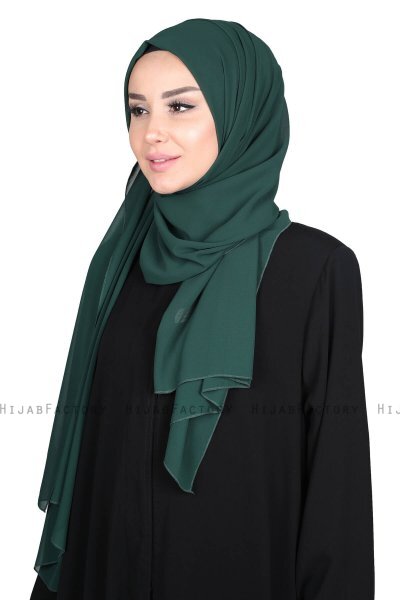Joline - Dark Green Premium Chiffon Hijab