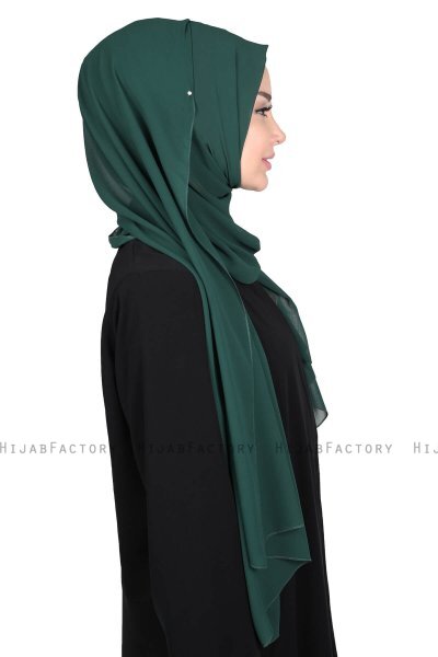 Joline - Dark Green Premium Chiffon Hijab