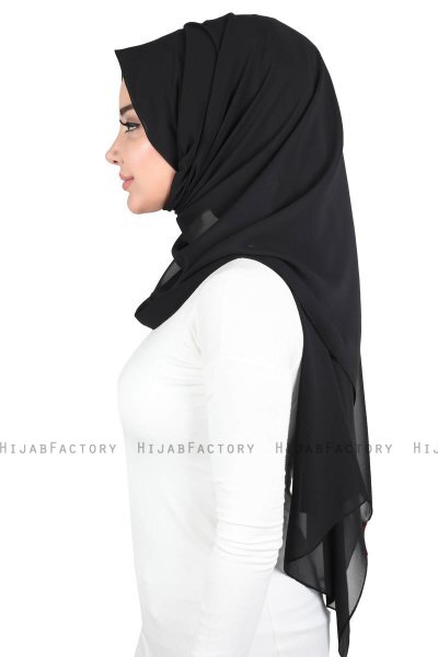 Joline - Black Premium Chiffon Hijab