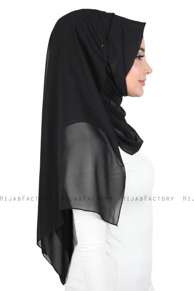 Joline - Black Premium Chiffon Hijab
