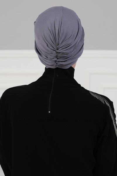 Fiona - Grey Cotton Turban - Ayse Turban