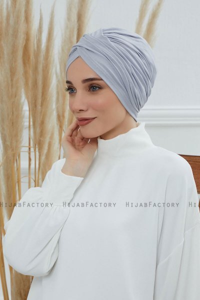 Fiona - Light Grey Cotton Turban