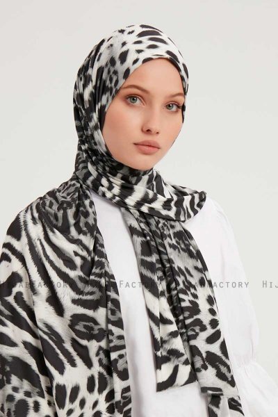 Ayten - Grey Patterned Hijab