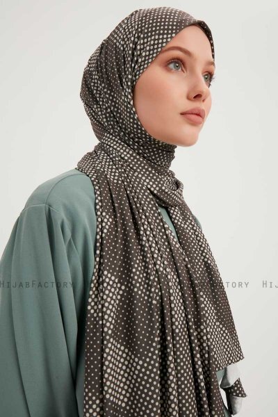 Nurgul - Taupe Patterned Hijab