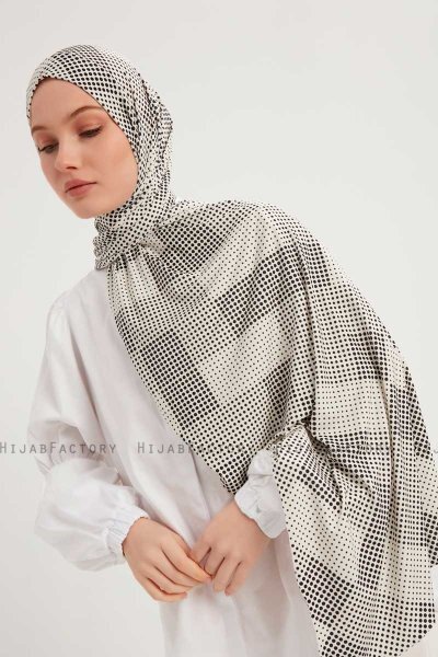 Nurgul - Light Grey Patterned Hijab