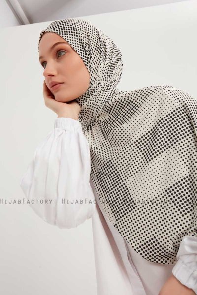 Nurgul - Light Grey Patterned Hijab