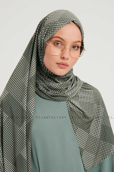 Nurgul - Green Patterned Hijab