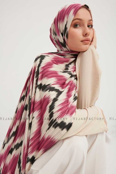 Tansu - Dark Pink Patterned Hijab
