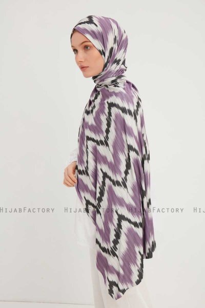 Tansu - Purple Patterned Hijab