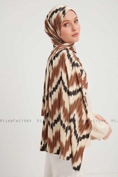 Tansu - Brown Patterned Hijab