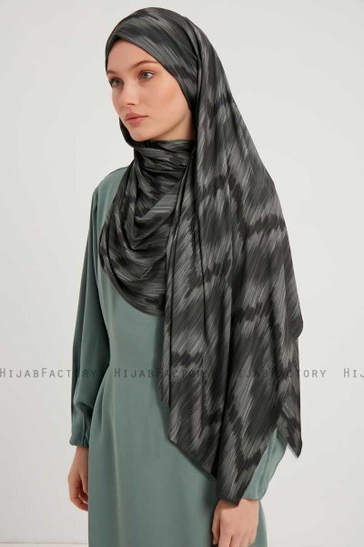 Tansu - Black Patterned Hijab