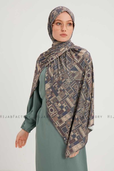 Gulya - Bordeaux Patterned Hijab