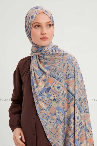 Gulya - Orange Patterned Hijab