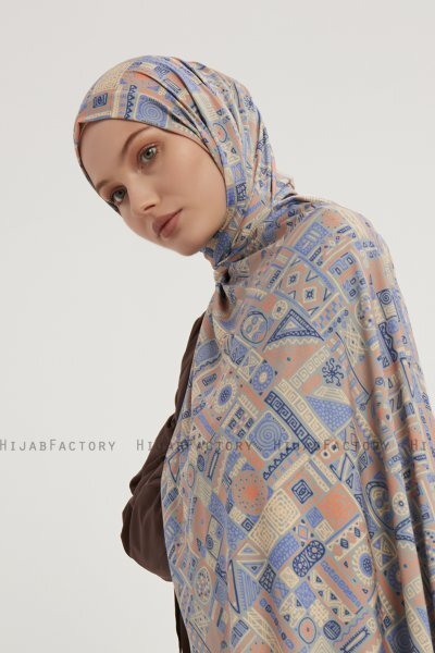Gulya - Orange Patterned Hijab