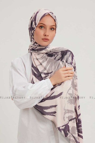 Ezmeray - Purple Patterned Hijab