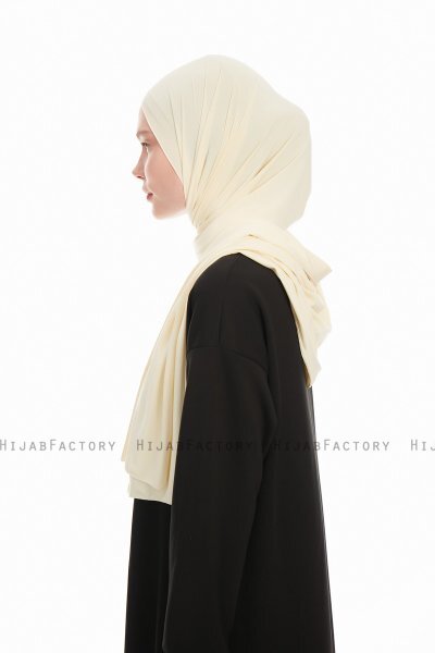 Farah - Creme Jersey Hijab