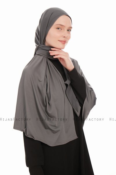 Farah - Dark Grey Jersey Hijab
