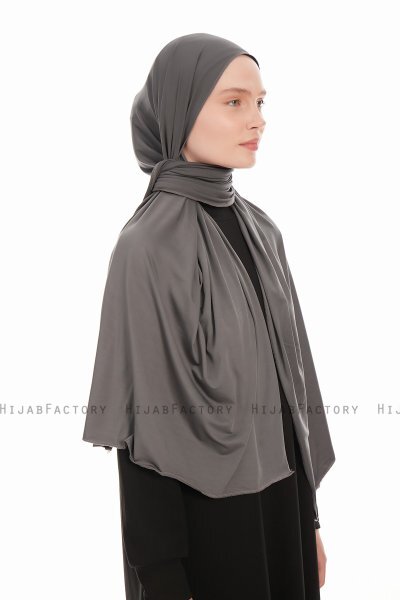 Farah - Dark Grey Jersey Hijab