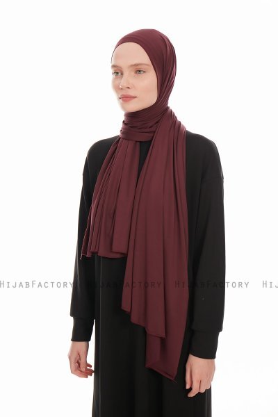 Farah - Plum Jersey Hijab