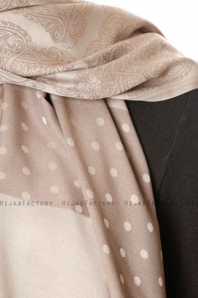 Alev - Beige Patterned Hijab