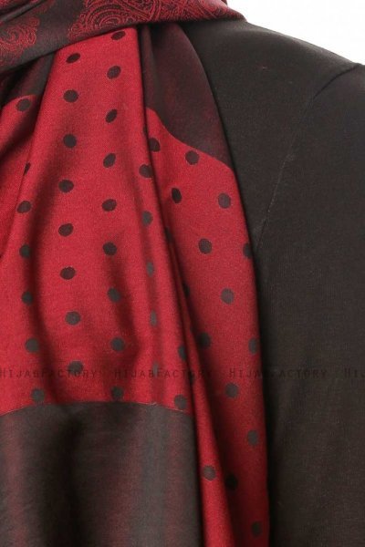 Alev - Bordeaux Patterned Hijab