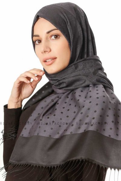 Alev - Black Patterned Hijab