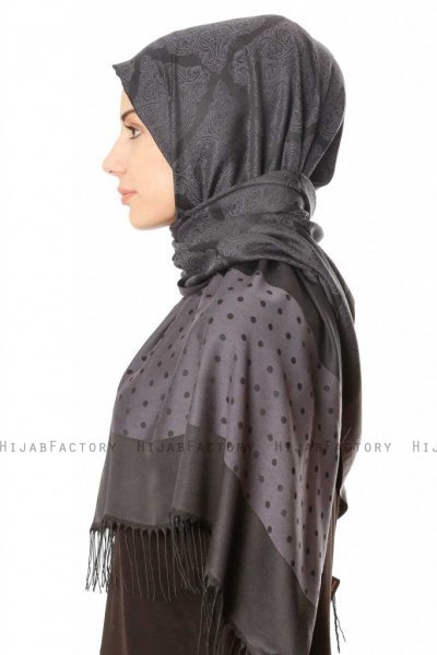 Alev - Black Patterned Hijab