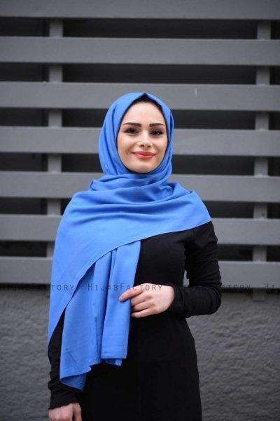 Alida Indigo Bomull Sjal Hijab Mirach 110020a