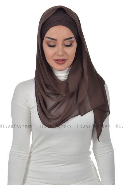 Alva - Brown Practical Hijab & Underscarf
