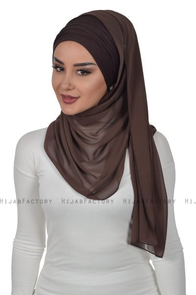 Alva - Brown Practical Hijab & Underscarf