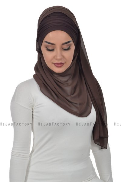 Alva - Brown Practical Hijab & Underscarf