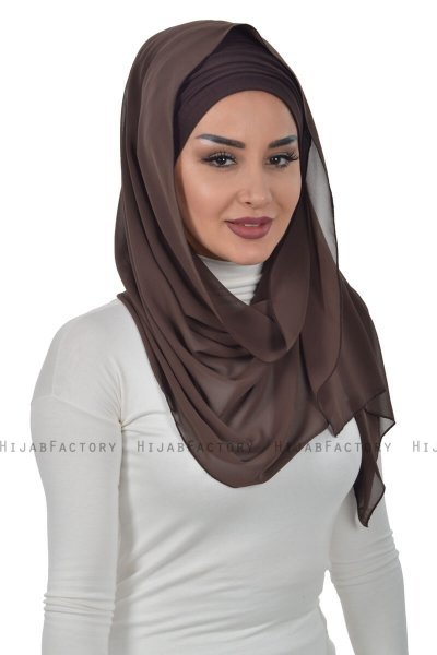 Alva - Brown Practical Hijab & Underscarf