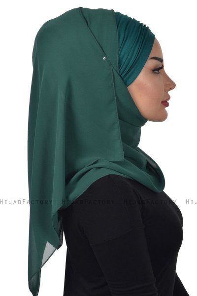Alva - Dark Green Practical Hijab & Underscarf