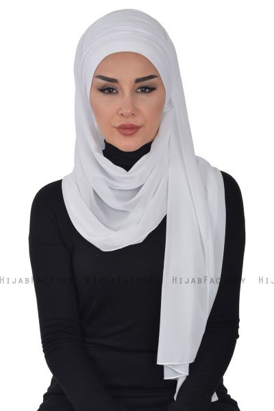 Alva - White Practical Hijab & Underscarf