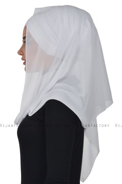 Alva - White Practical Hijab & Underscarf