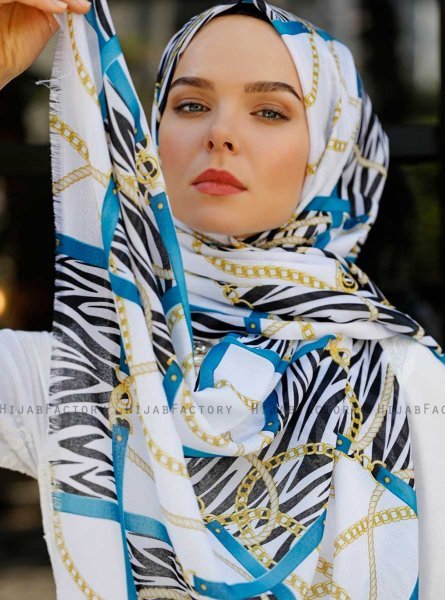 Amapola - Petrol Patterned Hijab - Sal Evi