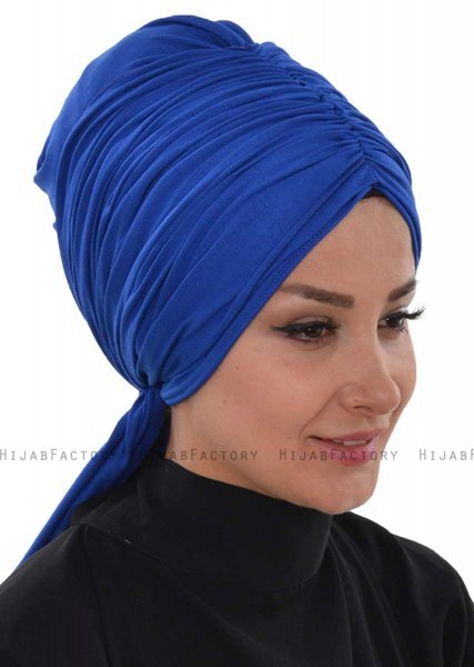 Amy - Blue Cotton Turban - Ayse Turban