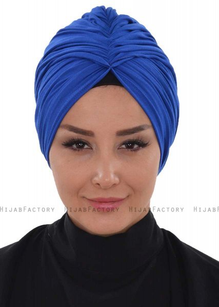 Amy - Blue Cotton Turban - Ayse Turban