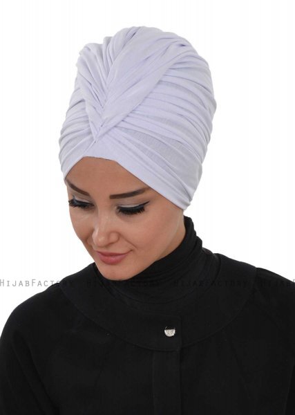 Amy - White Cotton Turban - Ayse Turban