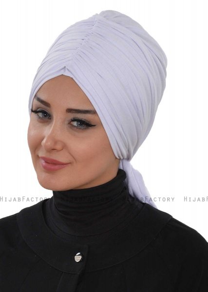 Amy - White Cotton Turban - Ayse Turban
