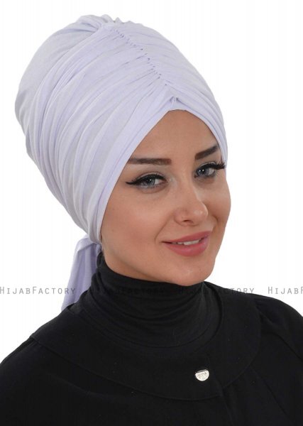 Amy - White Cotton Turban - Ayse Turban