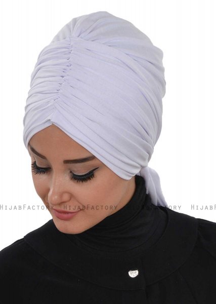 Amy - White Cotton Turban - Ayse Turban