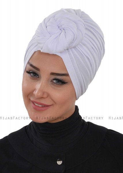 Amy - White Cotton Turban - Ayse Turban