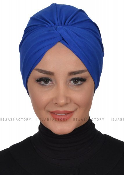 Astrid - Blue Cotton Turban - Ayse Turban