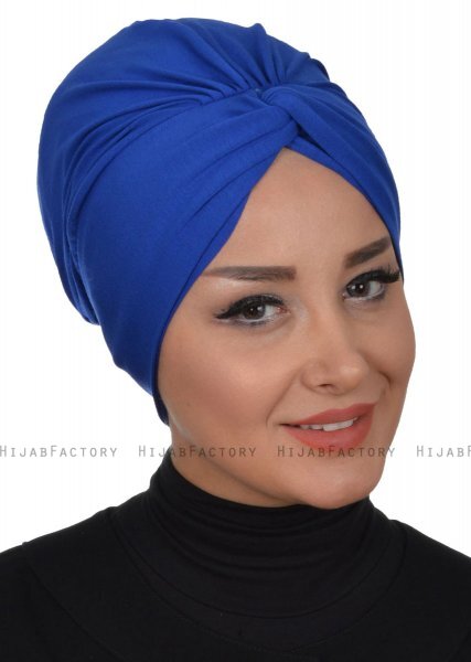 Astrid - Blue Cotton Turban - Ayse Turban