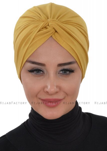 Astrid - Mustard Cotton Turban - Ayse Turban