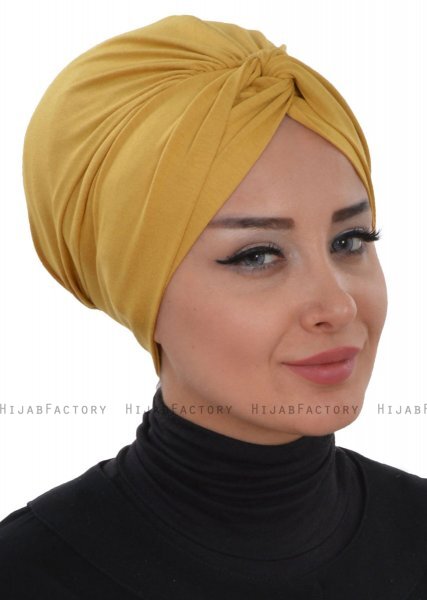 Astrid - Mustard Cotton Turban - Ayse Turban