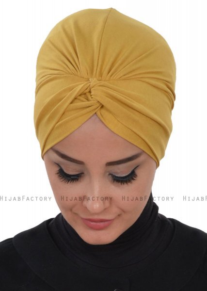 Astrid - Mustard Cotton Turban - Ayse Turban