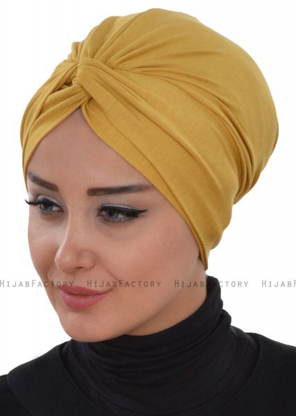 Astrid - Mustard Cotton Turban - Ayse Turban
