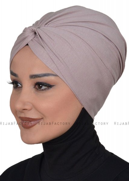 Astrid - Taupe Cotton Turban - Ayse Turban